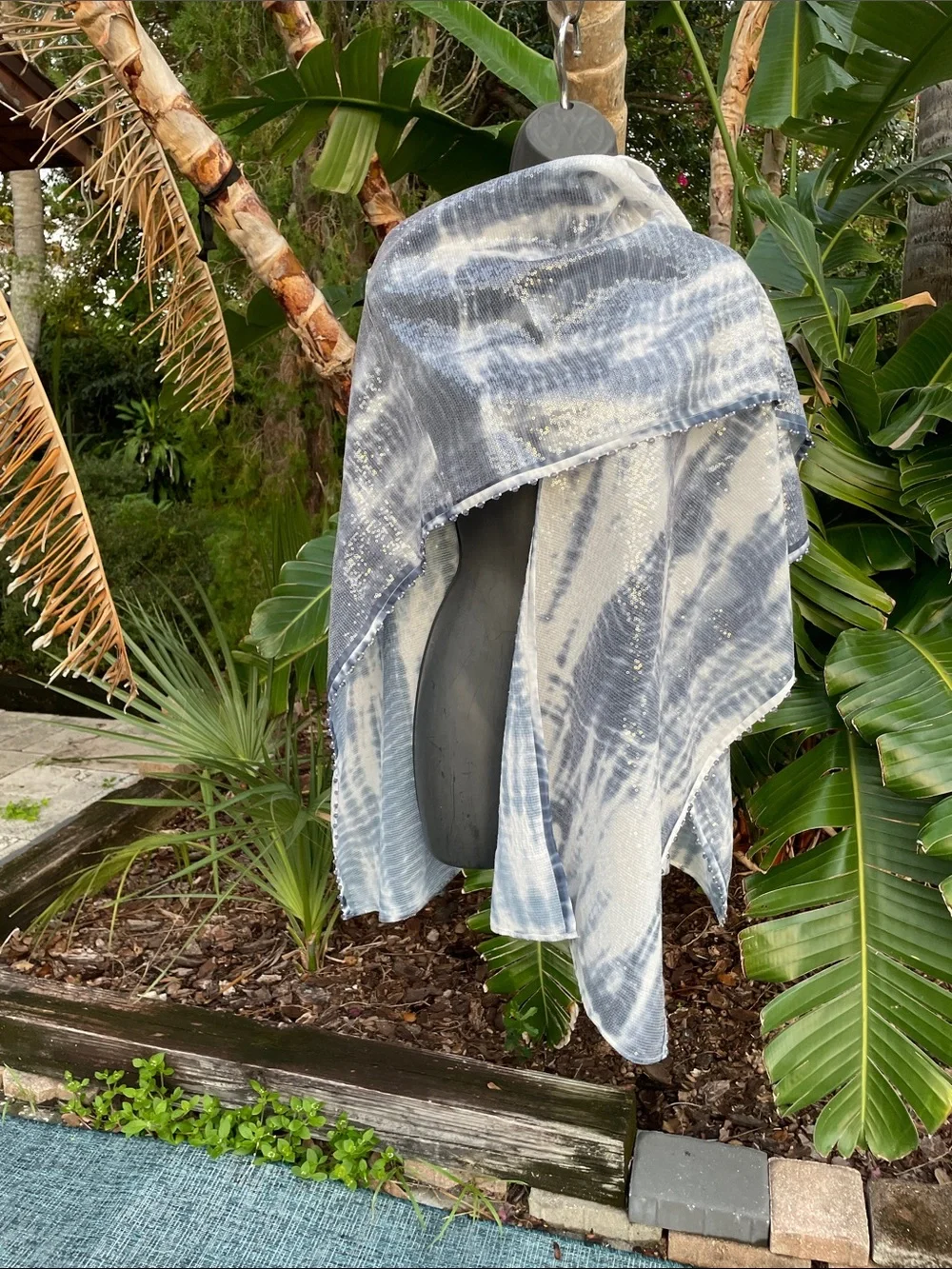 sequin tie-dye beaded cape, scarf, wrap, or poncho by Chicos